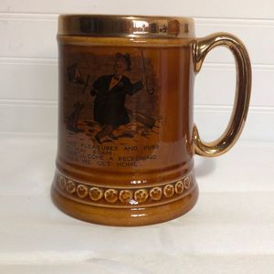 🔴 2 for $25 Vintage LORD NELSON POTTERY Cartoon Mug/Beer Mug, Bar Ware